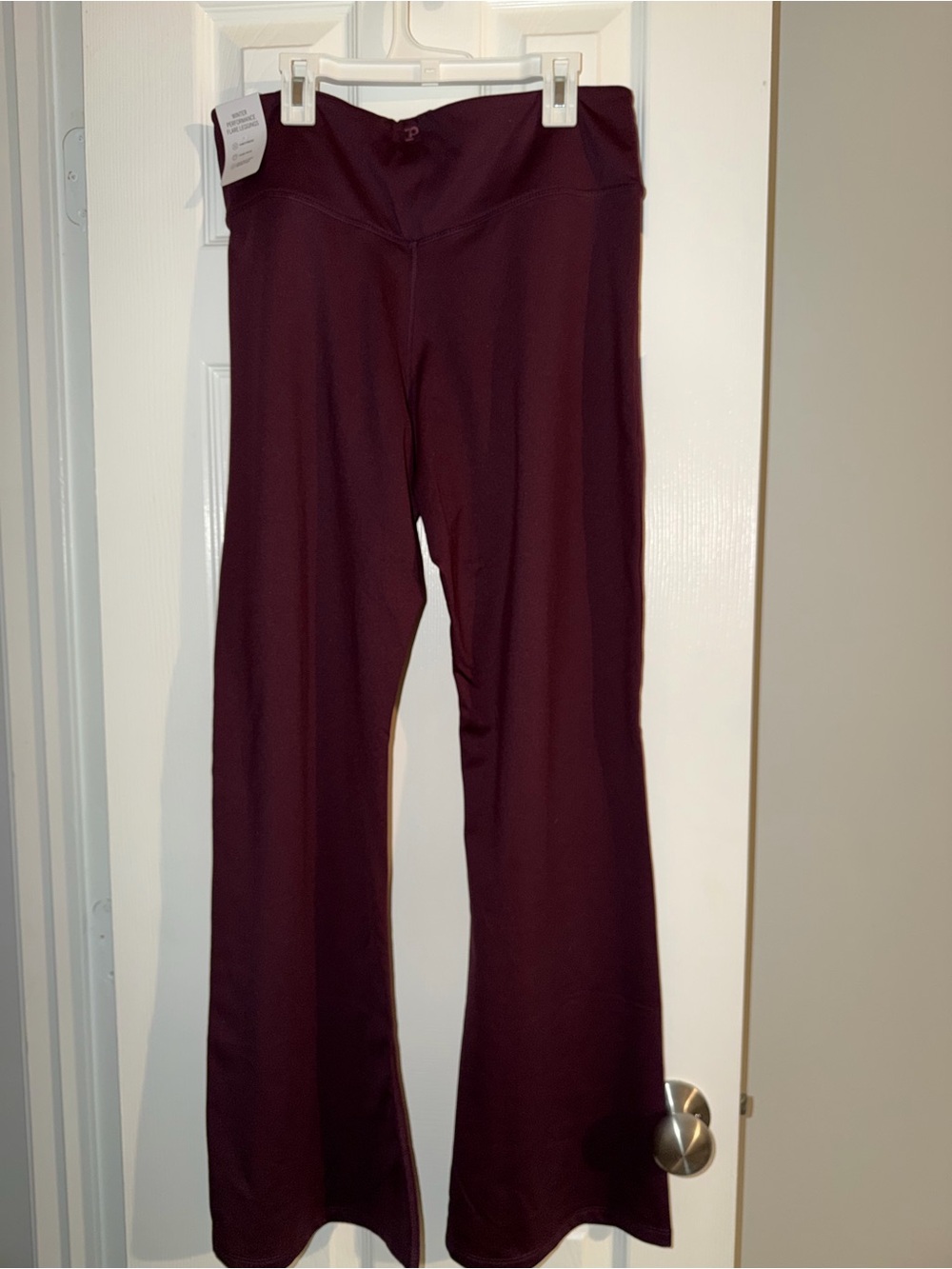 PINK Victoria's Secret Flare Leggings in Deep Burgandy